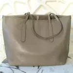 Furla taupe leather open-mouth tote bag, view 3
