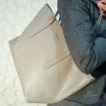 Furla taupe leather open-mouth tote bag, view 18