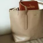 Furla taupe leather open-mouth tote bag, view 20