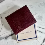 Givenchy burgundy moc-croc embossed leather compact wallet, view 19