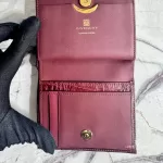 Givenchy burgundy moc-croc embossed leather compact wallet, view 9