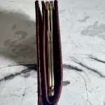 Givenchy burgundy moc-croc embossed leather compact wallet, view 6