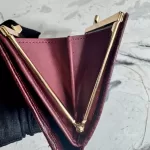 Givenchy burgundy moc-croc embossed leather compact wallet, view 14