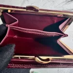 Givenchy burgundy moc-croc embossed leather compact wallet, view 15