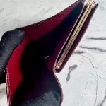 Givenchy burgundy moc-croc embossed leather compact wallet, view 16