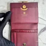Givenchy burgundy moc-croc embossed leather compact wallet, view 8