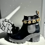 Gucci Trip black patent leather ankle boots with detachable crystal ankle straps, view 23