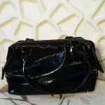 Longchamp Légende black patent leather doctor's bag handbag, view 3
