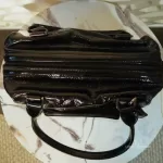 Longchamp Légende black patent leather doctor's bag handbag, view 12