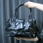 Longchamp Légende black patent leather doctor's bag handbag, view 20