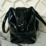 Longchamp Légende black patent leather doctor's bag handbag, view 5