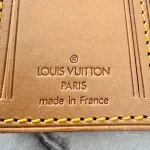 Louis Vuitton Vachetta leather travel accessory set with padlock, luggage tag and poignet, view 9