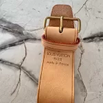 Louis Vuitton Vachetta leather travel accessory set with padlock, luggage tag and poignet, view 10