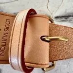 Louis Vuitton Vachetta leather travel accessory set with padlock, luggage tag and poignet, view 16