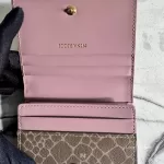 Nina Ricci pink and brown monogram compact wallet, view 6