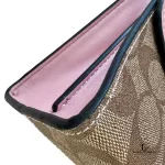 Coach Parker colorblock signature shoulder bag with tea rose turnlock, view 6