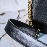 Luxury Revamped - Chloé Vintage Black Epi Leather Jewelry Button Chain Shoulder Bag – Handbags Icons – view 12 | authenticated pre-loved luxury