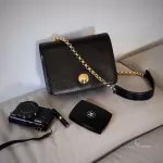 Luxury Revamped - Chloé Vintage Black Epi Leather Jewelry Button Chain Shoulder Bag – Handbags Icons – view 30 | authenticated pre-loved luxury