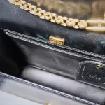 Luxury Revamped - Chloé Vintage Black Epi Leather Jewelry Button Chain Shoulder Bag – Handbags Icons – view 23 | authenticated pre-loved luxury