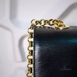 Luxury Revamped - Chloé Vintage Black Epi Leather Jewelry Button Chain Shoulder Bag – Handbags Icons – view 14 | authenticated pre-loved luxury