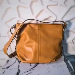 Luxury Revamped - Coach Tan Leather Convertible Duffle Shoulder Bag — F15064 – Handbags Icons – view 3 | authenticated pre-loved luxury