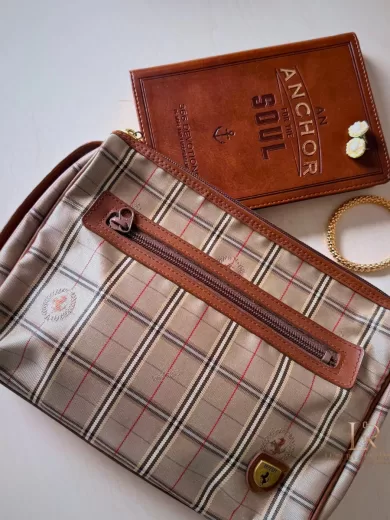 Ferrari Monogram Plaid / Tartan Second Clutch Bag