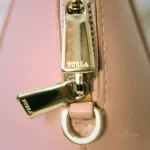 Furla Sandy blush pink Saffiano two-way dome satchel, view 13