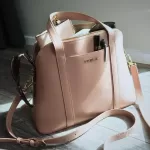 Furla Sandy blush pink Saffiano two-way dome satchel, view 26
