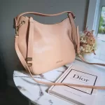 Pre-loved Furla Sienna blush pink pebble leather two-way shoulder bag, front view – secondhand designer, NZ