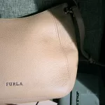 Furla Sienna blush pink pebble leather two-way shoulder bag, view 28
