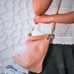 Furla Sienna blush pink pebble leather two-way shoulder bag, view 21