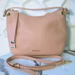 Furla Sienna blush pink pebble leather two-way shoulder bag, view 2