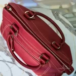 Longchamp x Kate Moss Gloucester red leather satchel, view 4