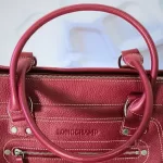 Longchamp x Kate Moss Gloucester red leather satchel, view 16