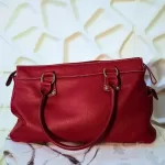 Longchamp x Kate Moss Gloucester red leather satchel, view 3