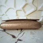 Longchamp LM Metal Collection metallic gold baguette clutch, view 8