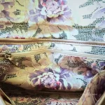 Longchamp LM Metal Collection metallic gold baguette clutch, view 17