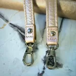Longchamp LM Metal Collection metallic gold baguette clutch, view 13