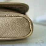 Longchamp LM Metal Collection metallic gold baguette clutch, view 11