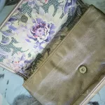 Longchamp LM Metal Collection metallic gold baguette clutch, view 16