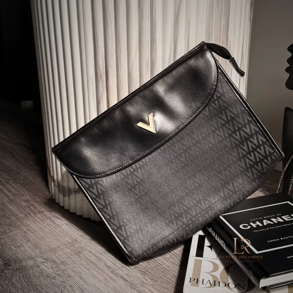 Mario Valentino Monogram Envelope Clutch Bag