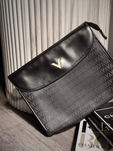 Mario Valentino Monogram Envelope Clutch Bag