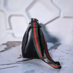 Luxury Revamped - Vintage Gucci Black Denim Web Strap Pochette – Handbags Icons – view 5 | authenticated pre-loved luxury