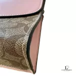 Coach Parker colorblock signature shoulder bag with tea rose turnlock, view 7